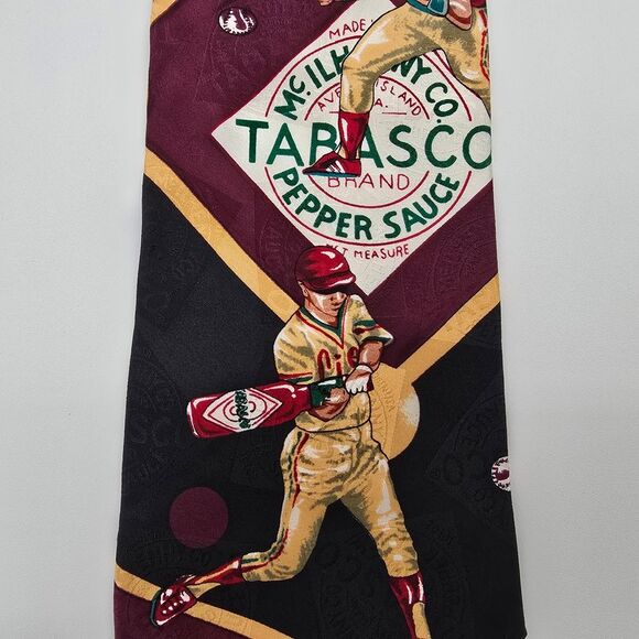 VTG Tabasco Baseball Men's Silk Tie 4x56 - Picture 2 of 6